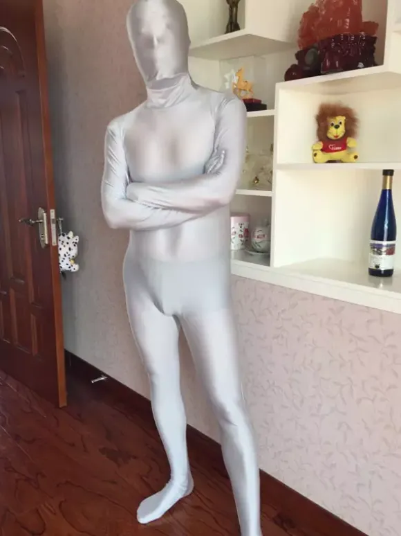 Morph Suit Silver Lycra Spandex Zentai Suit