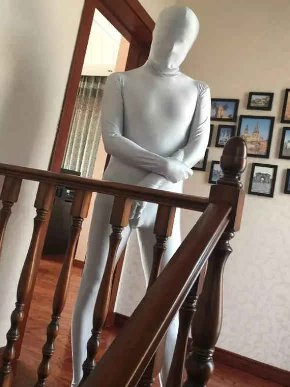 Morph Suit Silver Lycra Spandex Zentai Suit