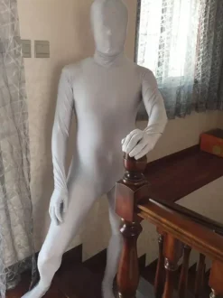 Morph Suit Silver Lycra Spandex Zentai Suit