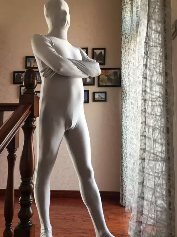 Morph Suit Silver Lycra Spandex Zentai Suit