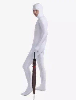 Morph Suit White Lycra Spandex Catsuit with Face Opened Unisex Full Body Suit