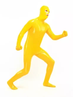 Morph Suit Yellow Unisex Open Mouth And Eyes Designed PVC BodySuit Clothes Costumes