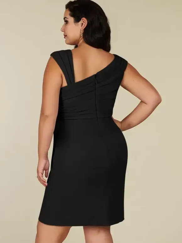Mother Dress Designed Neckline Sleeveless A-Line Pleated Wedding Guest Dresses
