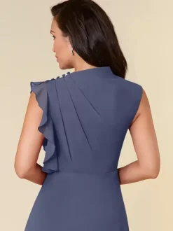 Mother Dress High Collar Sleeveless A-Line Pleated Wedding Guest Dresses