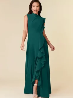 Mother Dress High Collar Sleeveless A-Line Pleated Wedding Guest Dresses
