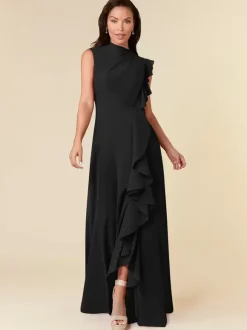 Mother Dress High Collar Sleeveless A-Line Pleated Wedding Guest Dresses