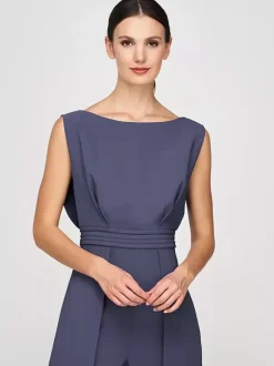 Mother Dress Jewel Neck Sleeveless Jumpsuit Pleated Ankle-Length Guest Dresses For Wedding