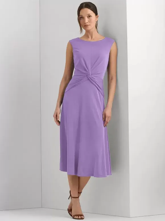 Mother Dress Jewel Neck Sleeveless Short Pleated Wedding Guest Dresses