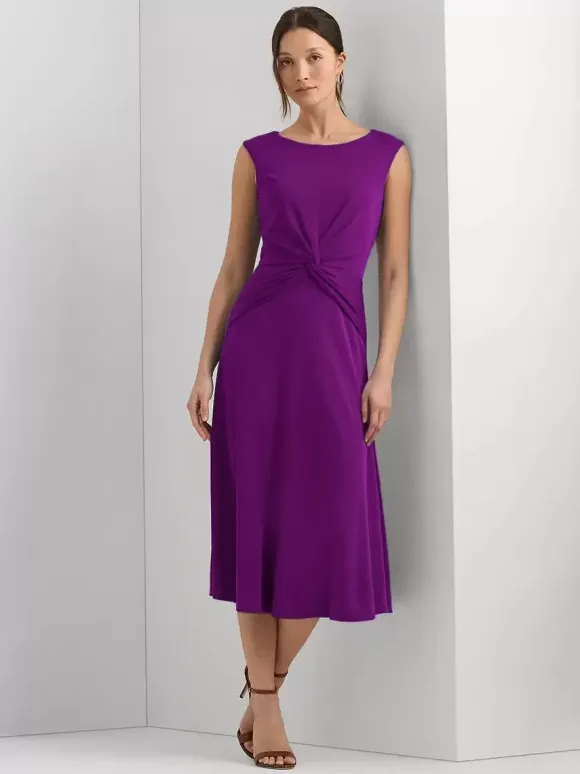 Mother Dress Jewel Neck Sleeveless Short Pleated Wedding Guest Dresses