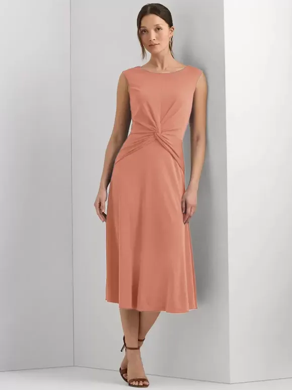 Mother Dress Jewel Neck Sleeveless Short Pleated Wedding Guest Dresses