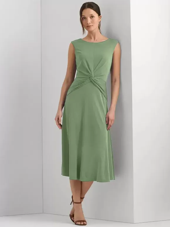 Mother Dress Jewel Neck Sleeveless Short Pleated Wedding Guest Dresses