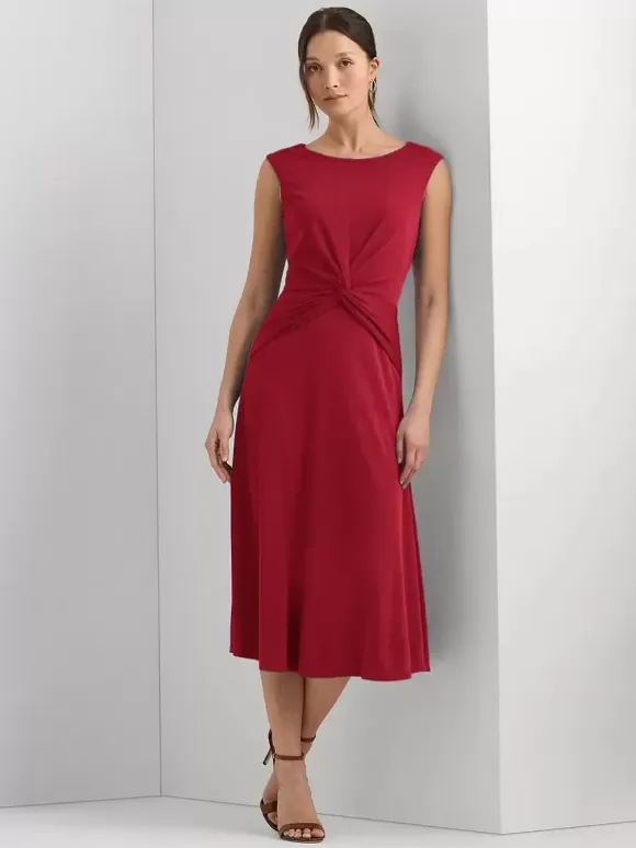 Mother Dress Jewel Neck Sleeveless Short Pleated Wedding Guest Dresses