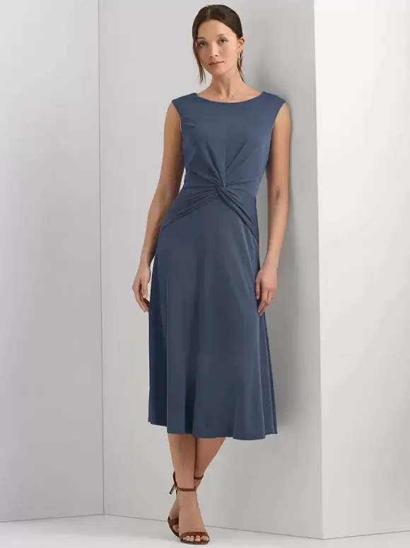 Mother Dress Jewel Neck Sleeveless Short Pleated Wedding Guest Dresses