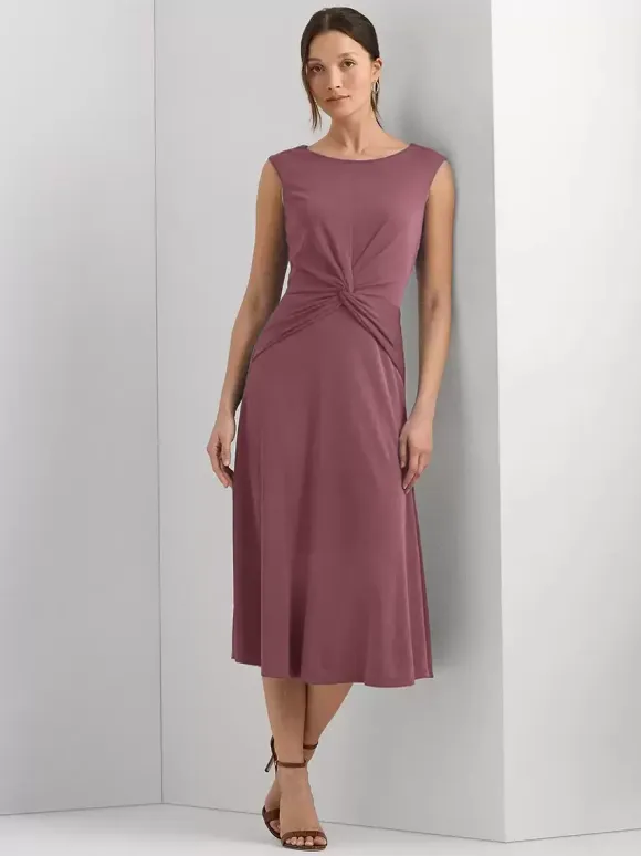Mother Dress Jewel Neck Sleeveless Short Pleated Wedding Guest Dresses
