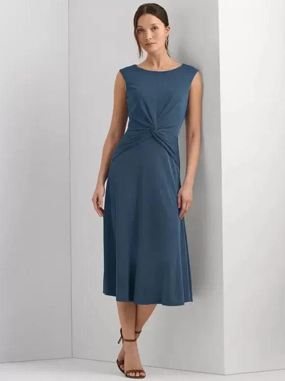 Mother Dress Jewel Neck Sleeveless Short Pleated Wedding Guest Dresses
