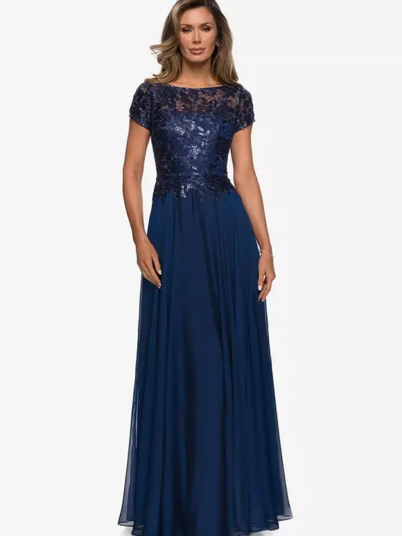 Mother Dress Jewel Neck Short Sleeves A-Line Lace Wedding Guest Dresses