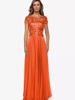 Mother Dress Jewel Neck Short Sleeves A-Line Lace Wedding Guest Dresses