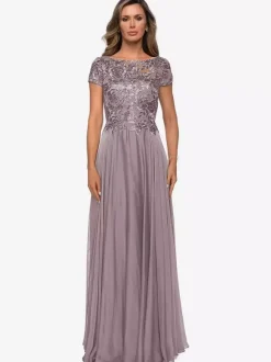Mother Dress Jewel Neck Short Sleeves A-Line Lace Wedding Guest Dresses