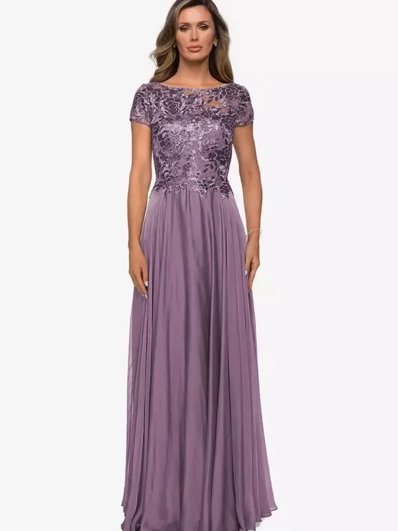 Mother Dress Jewel Neck Short Sleeves A-Line Lace Wedding Guest Dresses