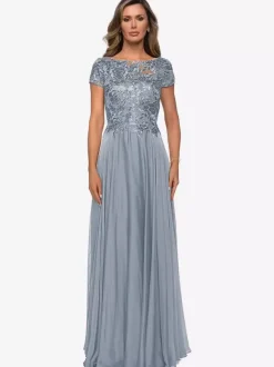 Mother Dress Jewel Neck Short Sleeves A-Line Lace Wedding Guest Dresses