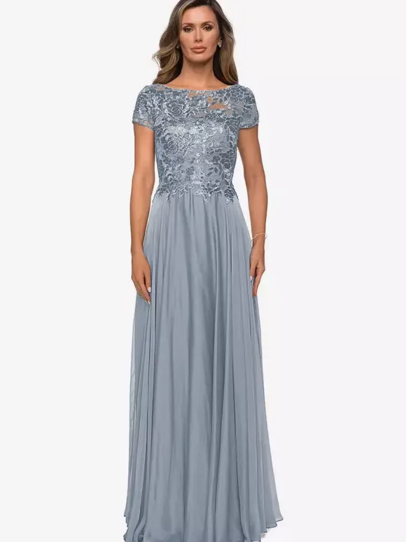 Mother Dress Jewel Neck Short Sleeves A-Line Lace Wedding Guest Dresses