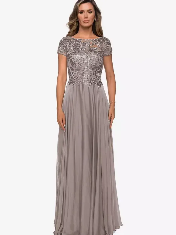 Mother Dress Jewel Neck Short Sleeves A-Line Lace Wedding Guest Dresses