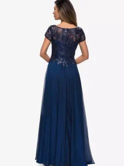 Mother Dress Jewel Neck Short Sleeves A-Line Lace Wedding Guest Dresses