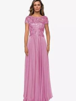 Mother Dress Jewel Neck Short Sleeves A-Line Lace Wedding Guest Dresses