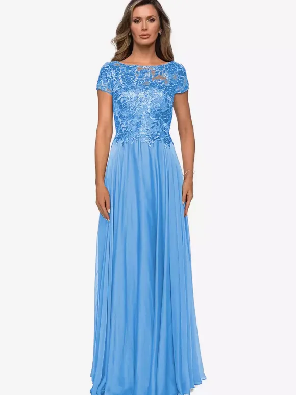 Mother Dress Jewel Neck Short Sleeves A-Line Lace Wedding Guest Dresses