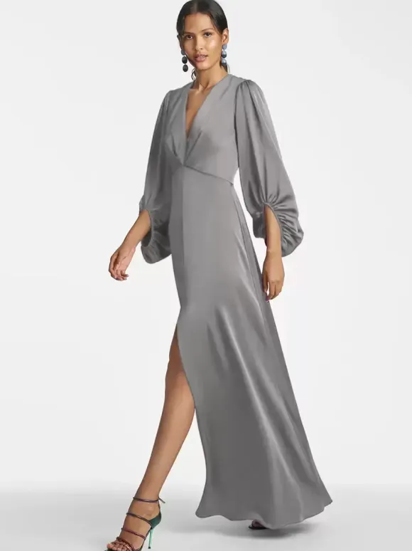 Mother Dress V-Neck 3/4 Length Sleeves A-Line Floor-Length Guest Dresses For Wedding