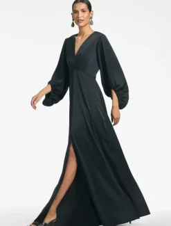 Mother Dress V-Neck 3/4 Length Sleeves A-Line Floor-Length Guest Dresses For Wedding