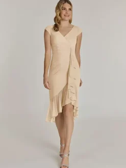 Mother Dress V-Neck Short Sleeves Short Pleated Wedding Guest Dresses