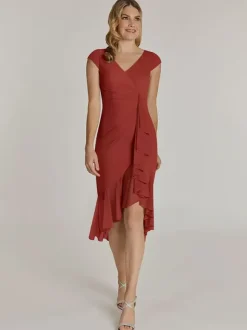 Mother Dress V-Neck Short Sleeves Short Pleated Wedding Guest Dresses