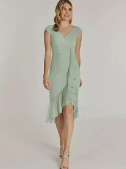 Mother Dress V-Neck Short Sleeves Short Pleated Wedding Guest Dresses