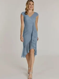 Mother Dress V-Neck Short Sleeves Short Pleated Wedding Guest Dresses