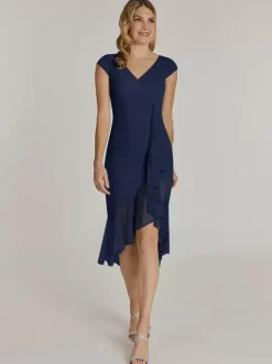 Mother Dress V-Neck Short Sleeves Short Pleated Wedding Guest Dresses