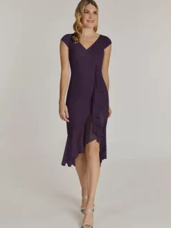 Mother Dress V-Neck Short Sleeves Short Pleated Wedding Guest Dresses