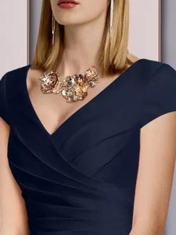 Mother Dress V-Neck Short Sleeves A-Line Wedding Guest Dresses