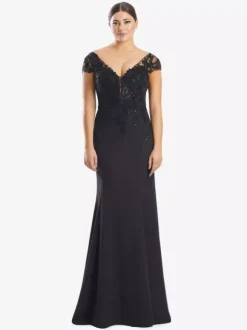 Mother Dress V-Neck Short Sleeves Mermaid Lace Guest Dresses For Wedding