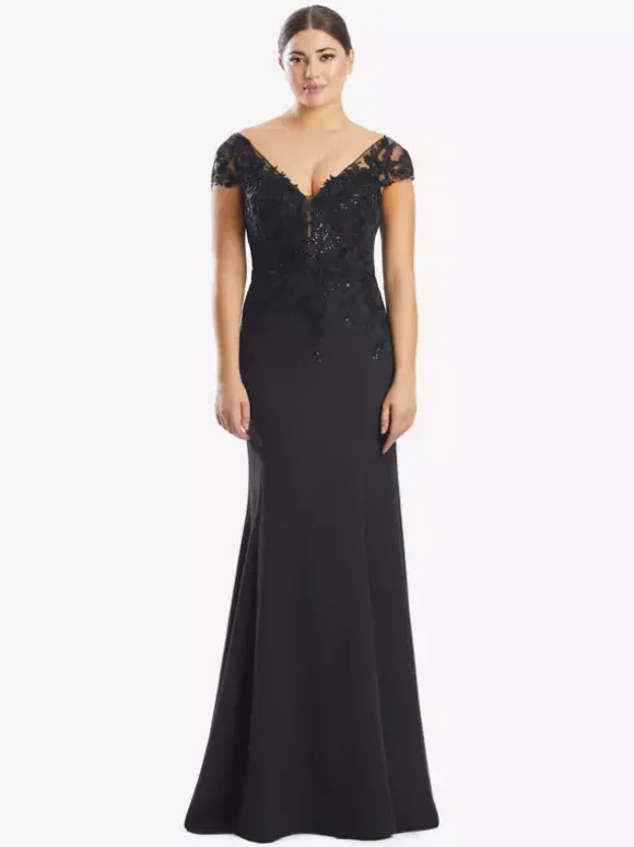 Mother Dress V-Neck Short Sleeves Mermaid Lace Guest Dresses For Wedding