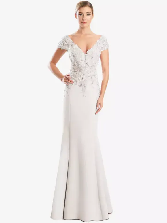 Mother Dress V-Neck Short Sleeves Mermaid Lace Guest Dresses For Wedding