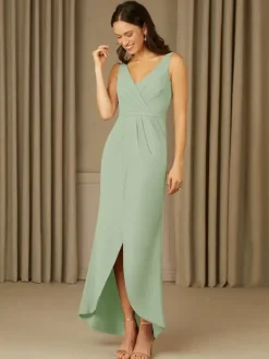 Mother Dress V-Neck Sleeveless Mermaid Lace Floor-Length Wedding Guest Dresses