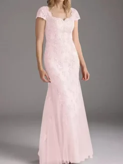 Mother Of Bride Dress Lace Overlay Tulle Mermaid Long Wedding Party Dress