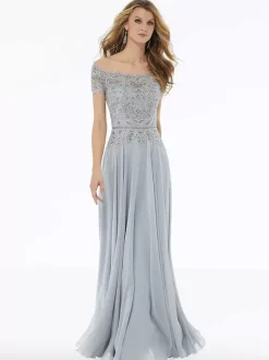 Mother Dress Bateau Neck Short Sleeves A-Line Lace Floor-Length Wedding Guest Dresses