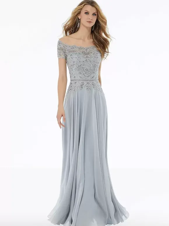 Mother Dress Bateau Neck Short Sleeves A-Line Lace Floor-Length Wedding Guest Dresses