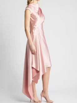 Mother Dress High Collar Sleeveless A-Line Pleated Knee-Length Guest Dresses For Wedding
