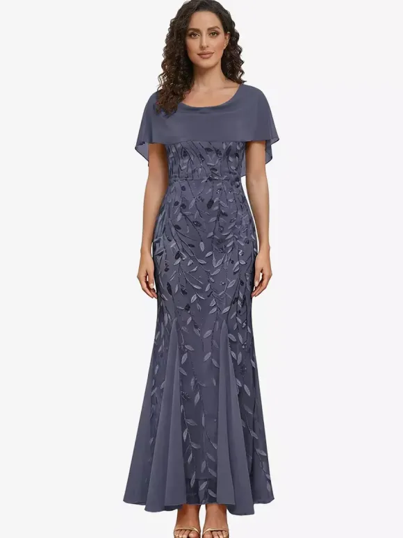Mother Dress Jewel Neck Short Sleeves Ball Gown Lace Wedding Guest Dresses