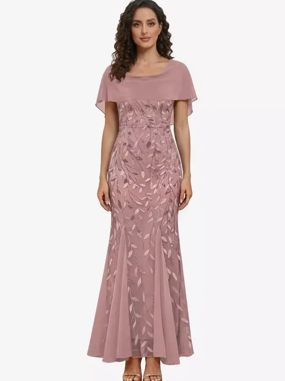 Mother Dress Jewel Neck Short Sleeves Ball Gown Lace Wedding Guest Dresses