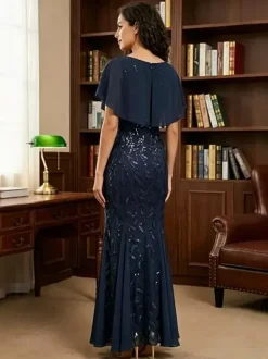 Mother Dress Jewel Neck Short Sleeves Ball Gown Lace Wedding Guest Dresses