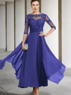 Mother Dress Jewel Neck Sleeveless A-Line Lace Ankle-Length Guest Dresses For Wedding Free Customization